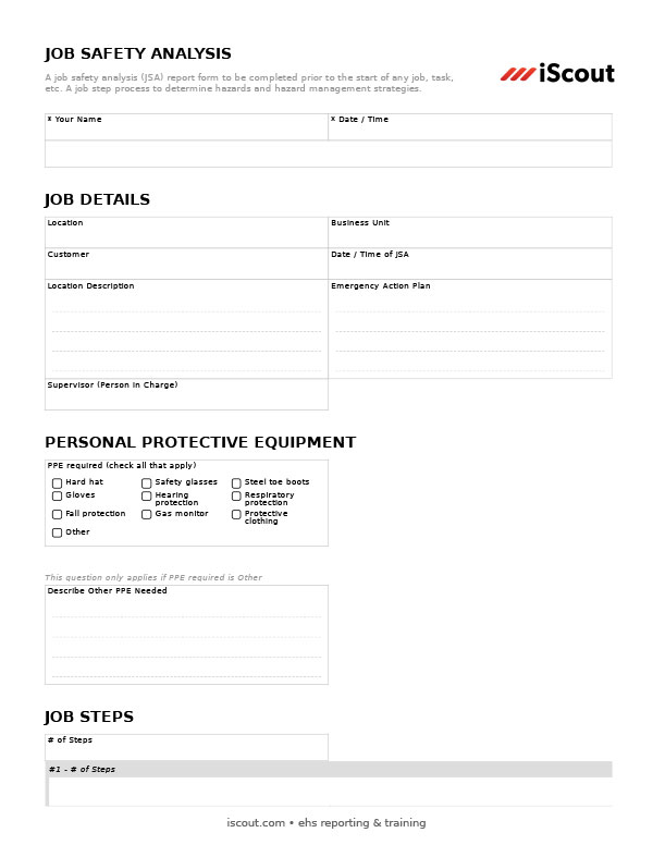 Job Safety Analysis - Printable PDF