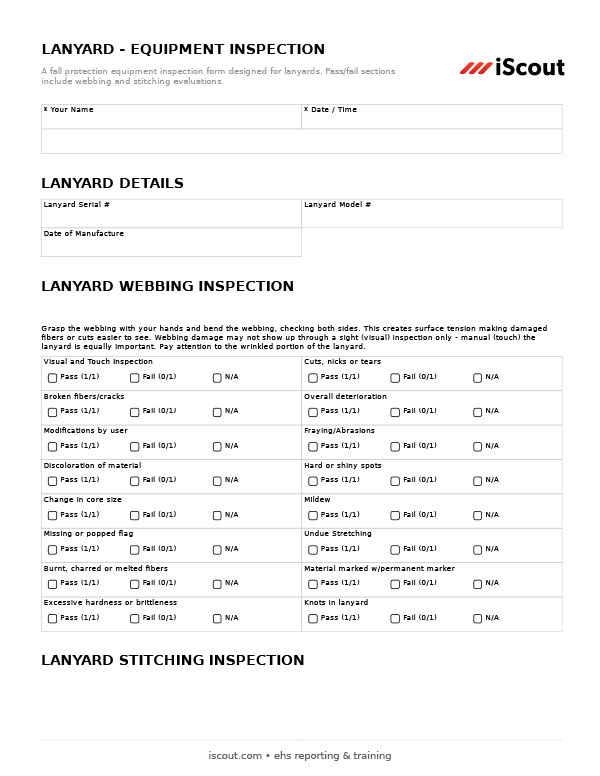 Lanyard - Equipment Inspection